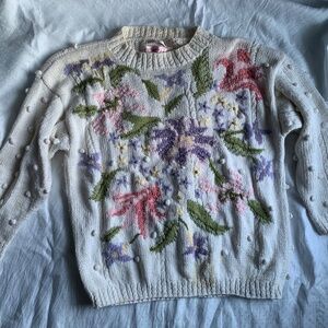 Venezia cardigan sweater, size 18/20, pink, cable knit